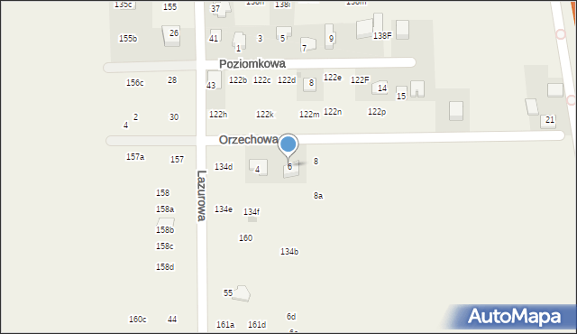 Poskwitów, Orzechowa, 6, mapa Poskwitów