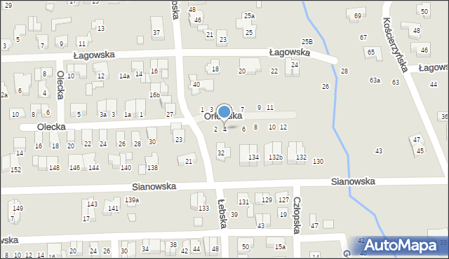 Poznań, Orłowska, 4, mapa Poznania