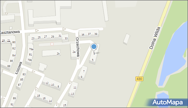 Poznań, Orzechowa, 3, mapa Poznania