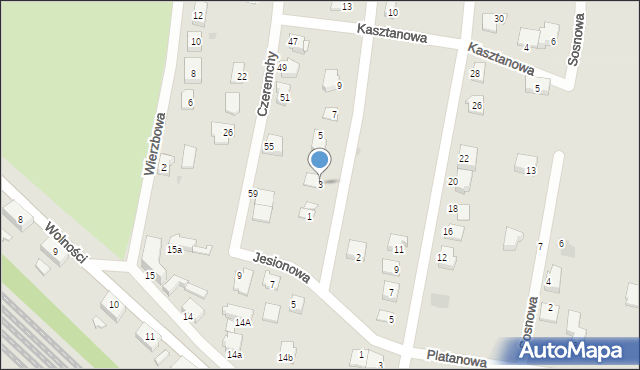 Pyskowice, Orzechowa, 3, mapa Pyskowice