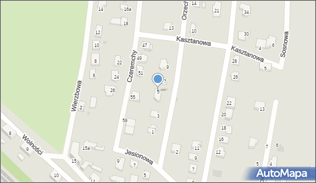 Pyskowice, Orzechowa, 5, mapa Pyskowice