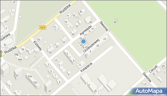 Racibórz, Orzeszkowej Elizy, 14, mapa Racibórz