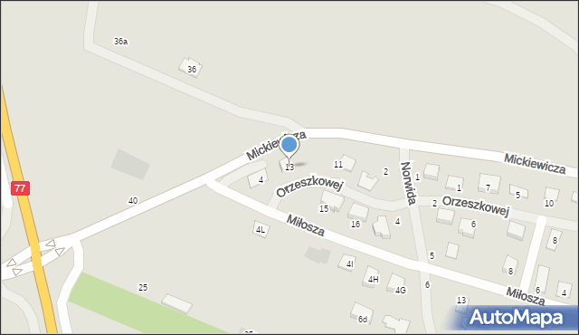 Radymno, Orzeszkowej Elizy, 13, mapa Radymno