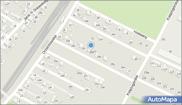 Radzionków, Orzechowska, 26d, mapa Radzionków