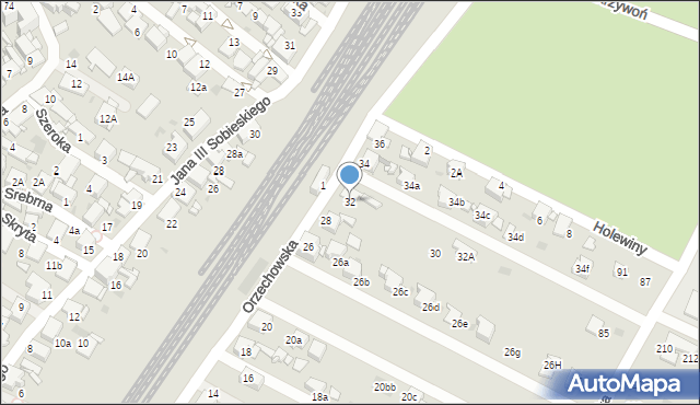 Radzionków, Orzechowska, 32, mapa Radzionków