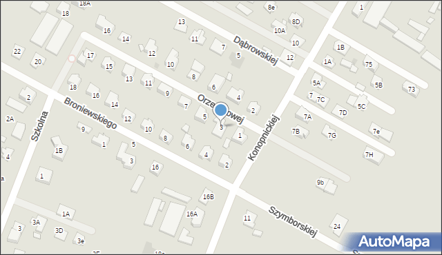 Radzymin, Orzeszkowej Elizy, 3, mapa Radzymin