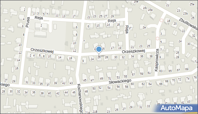 Radzyń Podlaski, Orzeszkowej Elizy, 26, mapa Radzyń Podlaski