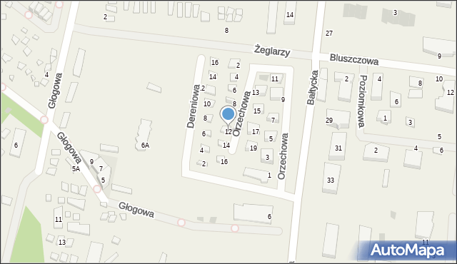 Rowy, Orzechowa, 12, mapa Rowy