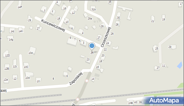 Ruda Śląska, Orzeszkowej Elizy, 25, mapa Rudy Śląskiej