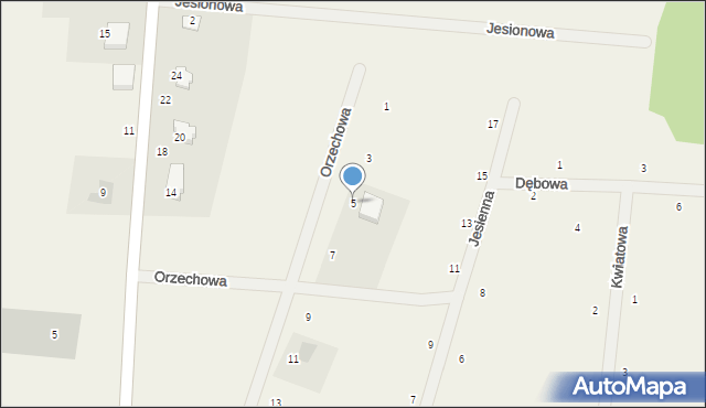 Rurzyca, Orzechowa, 5, mapa Rurzyca