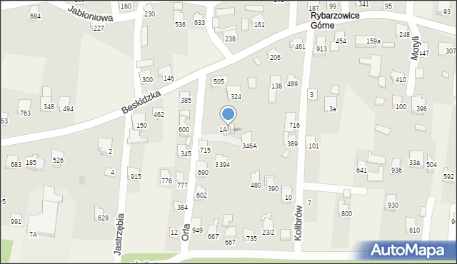 Rybarzowice, Orla, 346, mapa Rybarzowice