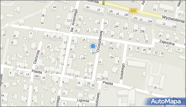 Rybnik, Orzeszkowej Elizy, 15, mapa Rybnika