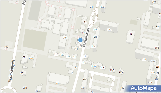 Rybnik, Orzepowicka, 15, mapa Rybnika