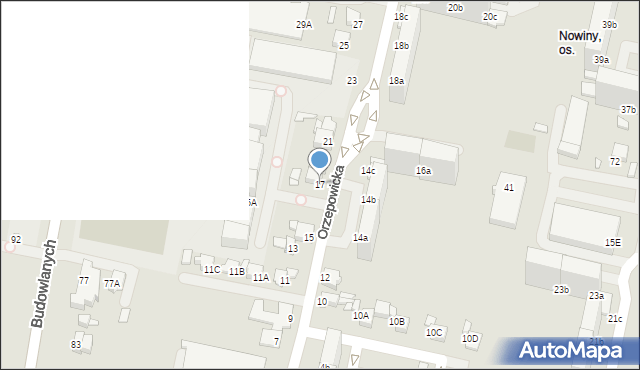 Rybnik, Orzepowicka, 17, mapa Rybnika