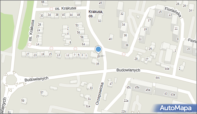 Rybnik, Orzepowicka, 37, mapa Rybnika