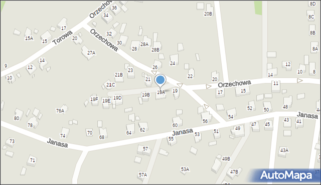 Rybnik, Orzechowa, 19A, mapa Rybnika