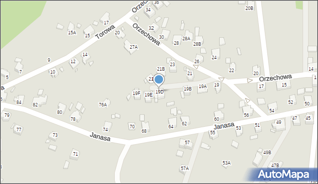 Rybnik, Orzechowa, 19D, mapa Rybnika