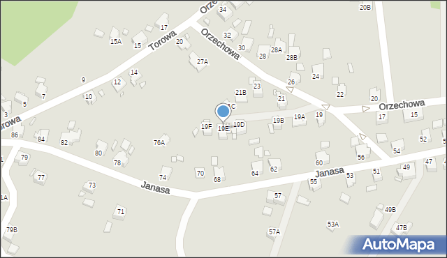 Rybnik, Orzechowa, 19E, mapa Rybnika