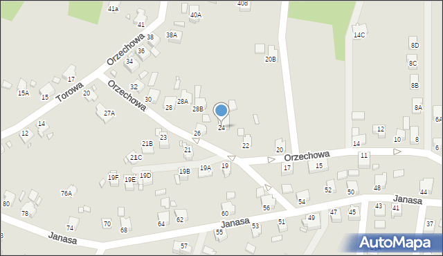 Rybnik, Orzechowa, 24, mapa Rybnika