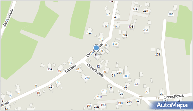 Rybnik, Orzechowa, 34, mapa Rybnika