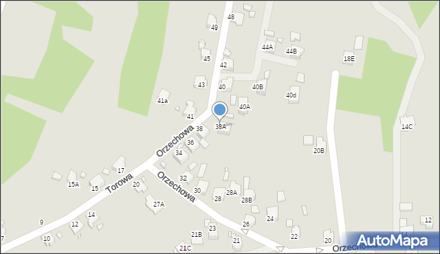 Rybnik, Orzechowa, 38A, mapa Rybnika