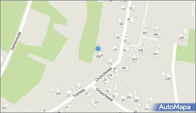 Rybnik, Orzechowa, 41a, mapa Rybnika