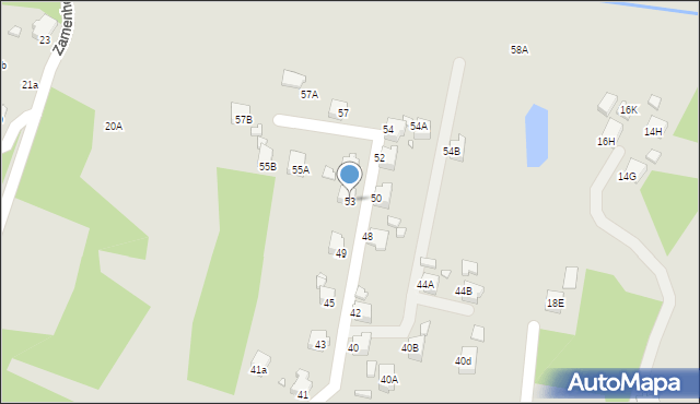 Rybnik, Orzechowa, 53, mapa Rybnika