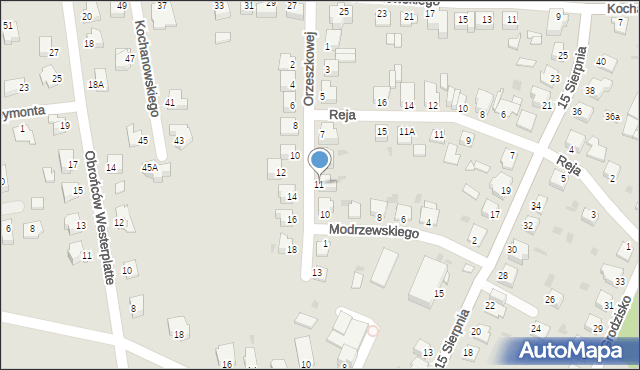 Sandomierz, Orzeszkowej Elizy, 11, mapa Sandomierza