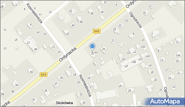 Skokówka, Ordynacka, 31, mapa Skokówka