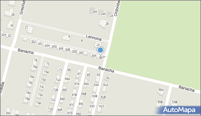 Słupsk, Ordonówny Hanki, 30, mapa Słupska
