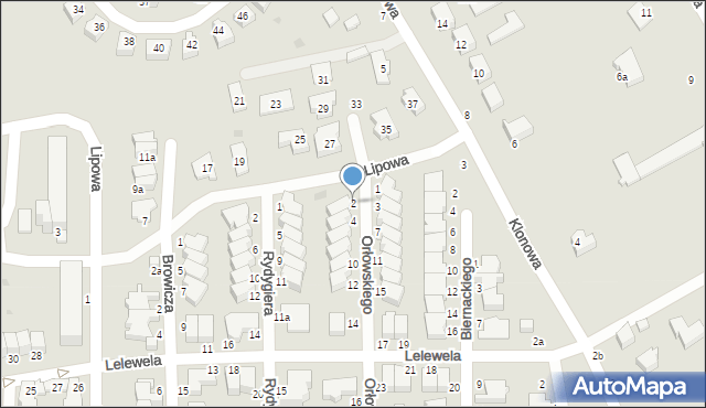 Słupsk, Orłowskiego Wiktora, prof., 2, mapa Słupska