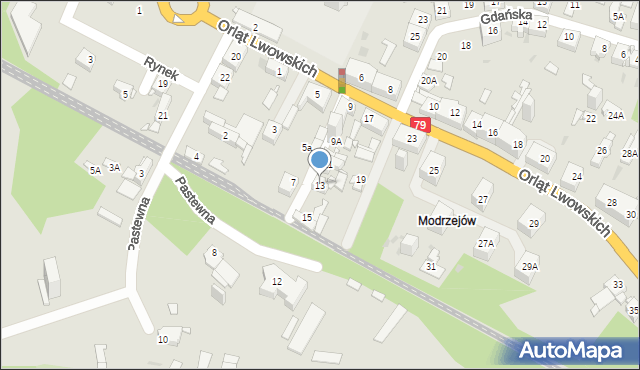 Sosnowiec, Orląt Lwowskich, 13, mapa Sosnowca