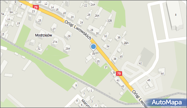 Sosnowiec, Orląt Lwowskich, 33, mapa Sosnowca