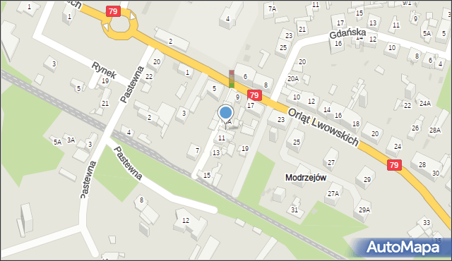 Sosnowiec, Orląt Lwowskich, 9B, mapa Sosnowca