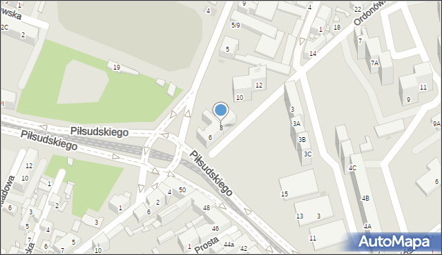 Sosnowiec, Ordonówny Hanki, 8, mapa Sosnowca