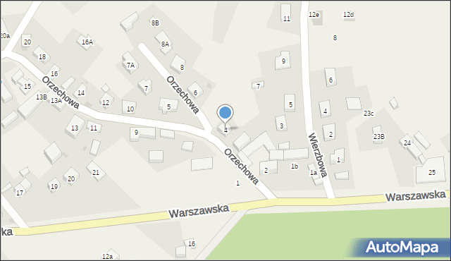 Spalice, Orzechowa, 4, mapa Spalice