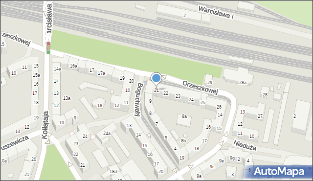 Szczecin, Orzeszkowej Elizy, 21, mapa Szczecina