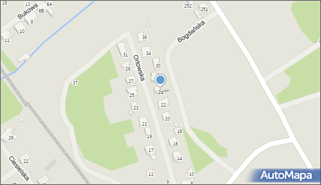 Szczecin, Orłowska, 24, mapa Szczecina