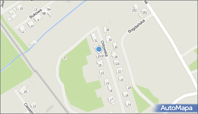 Szczecin, Orłowska, 27, mapa Szczecina