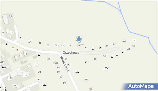 Tomaszowice, Orzechowa, 29, mapa Tomaszowice
