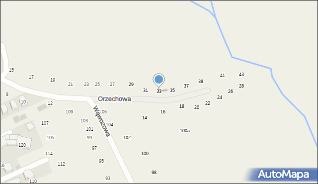 Tomaszowice, Orzechowa, 33, mapa Tomaszowice