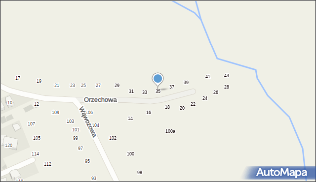 Tomaszowice, Orzechowa, 35, mapa Tomaszowice