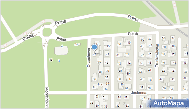 Toruń, Orzechowa, 42, mapa Torunia
