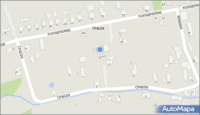 Toszek, Oracze, 11, mapa Toszek