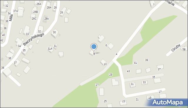 Wałbrzych, Oruby Alfreda Witolda, 8, mapa Wałbrzycha