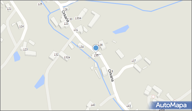 Wałbrzych, Orkana Władysława, 135, mapa Wałbrzycha