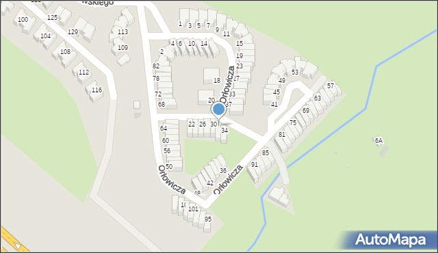 Wałbrzych, Orłowicza Mieczysława, dr., 32, mapa Wałbrzycha