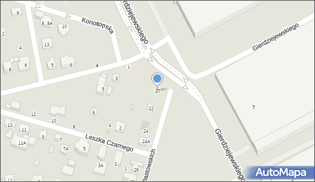 Warszawa, Orłów Piastowskich, 20, mapa Warszawy