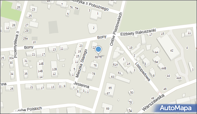 Warszawa, Orłów Piastowskich, 66/76, mapa Warszawy