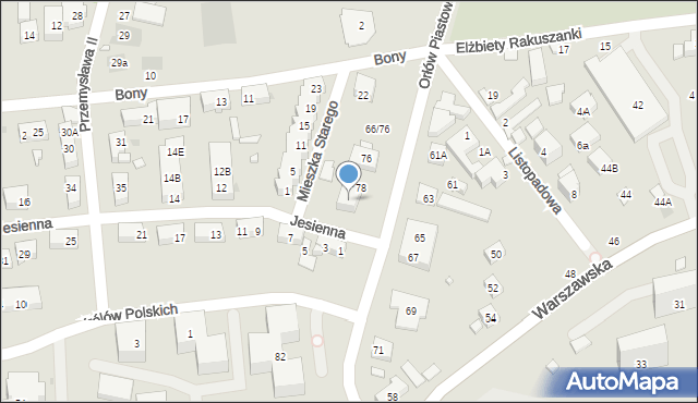 Warszawa, Orłów Piastowskich, 80, mapa Warszawy